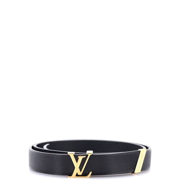 Louis Vuitton LV Initiales Belt Embossed Calfskin Thin 75 Black - Picture 1 of 3
